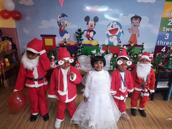 Santas with white fairy